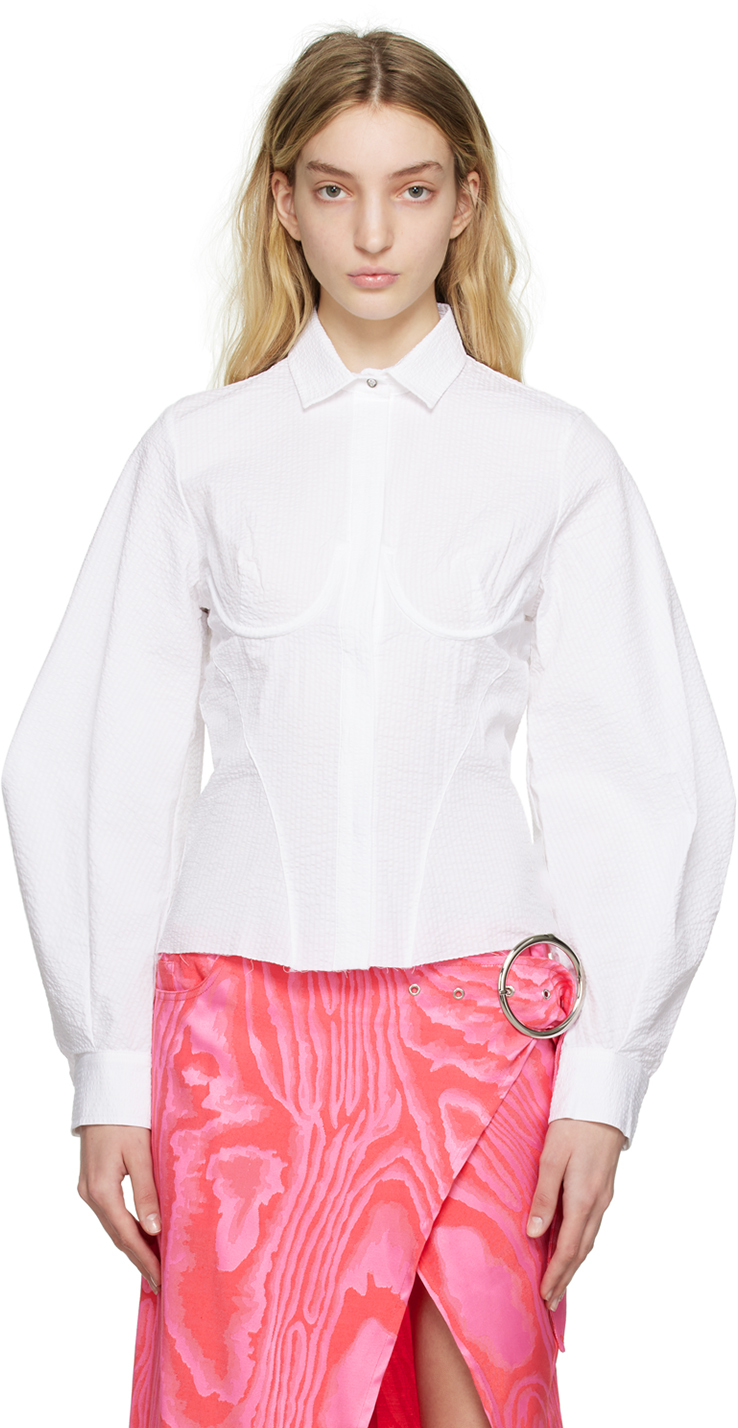 Marques' Almeida Corset Long-sleeved Shirt In White