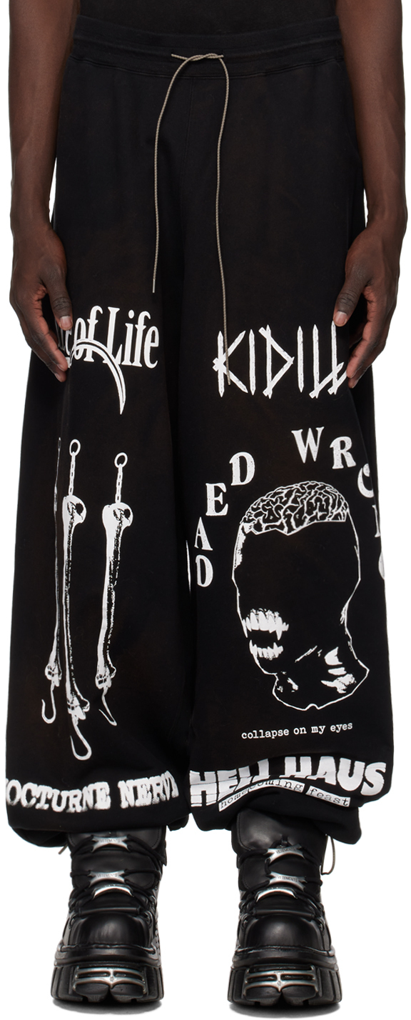 KIDILL Black Graphic Lounge Pants