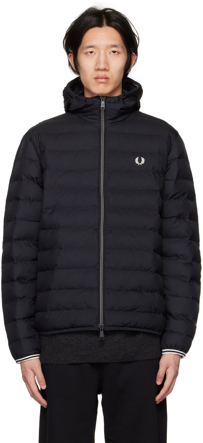 Fred Perry Black Quilted Jacket In 102 Black