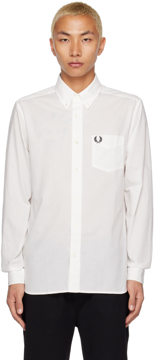 FRED PERRY WHITE M4695 SHIRT