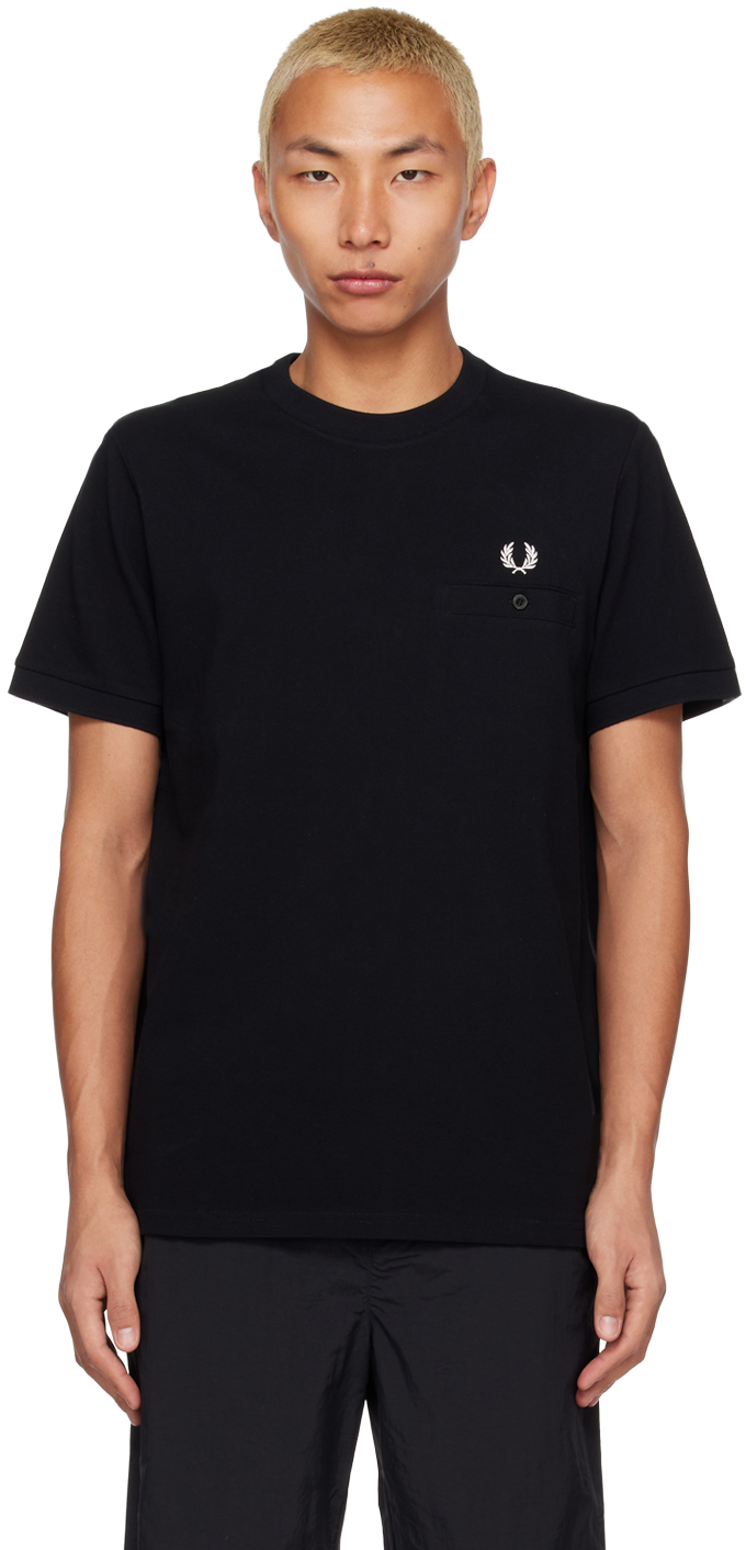 FRED PERRY BLACK POCKET T-SHIRT