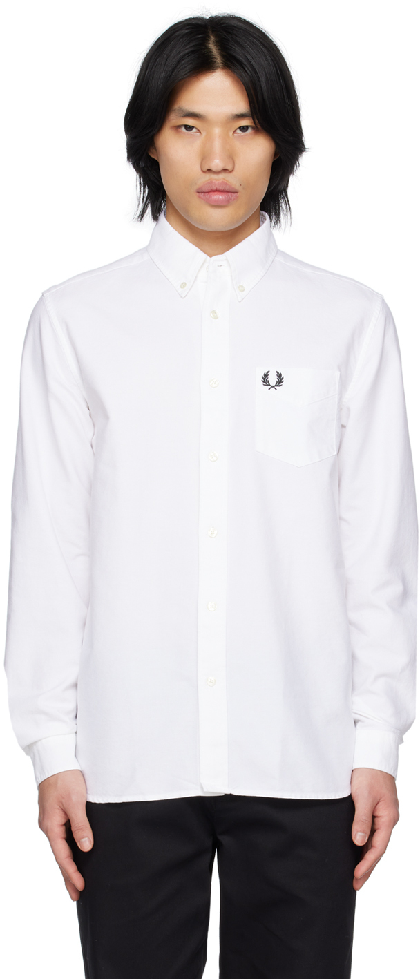 FRED PERRY WHITE BUTTON-DOWN SHIRT