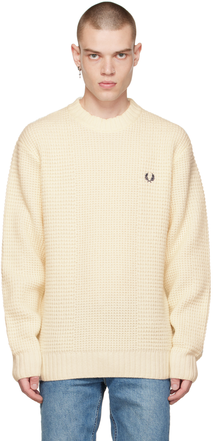 Fred Perry: Off-White Textured Sweater | SSENSE UK