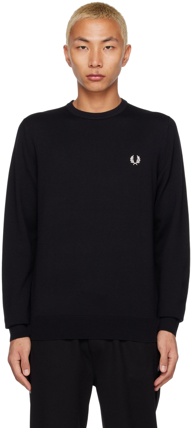 Shop Fred Perry Black Classic Sweater In 102 Black