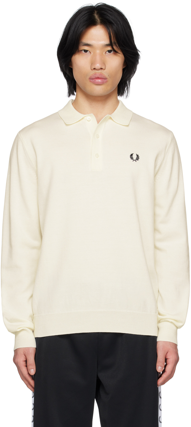 Fred Perry White Classic Polo In 129 Snow White