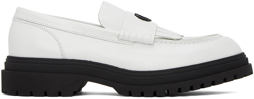 Fred Perry White Tassel Loafers In 100 White