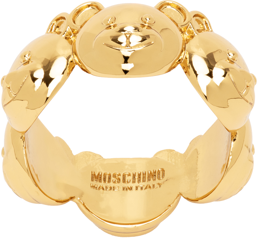 MOSCHINO GOLD TEDDY BEAR RING
