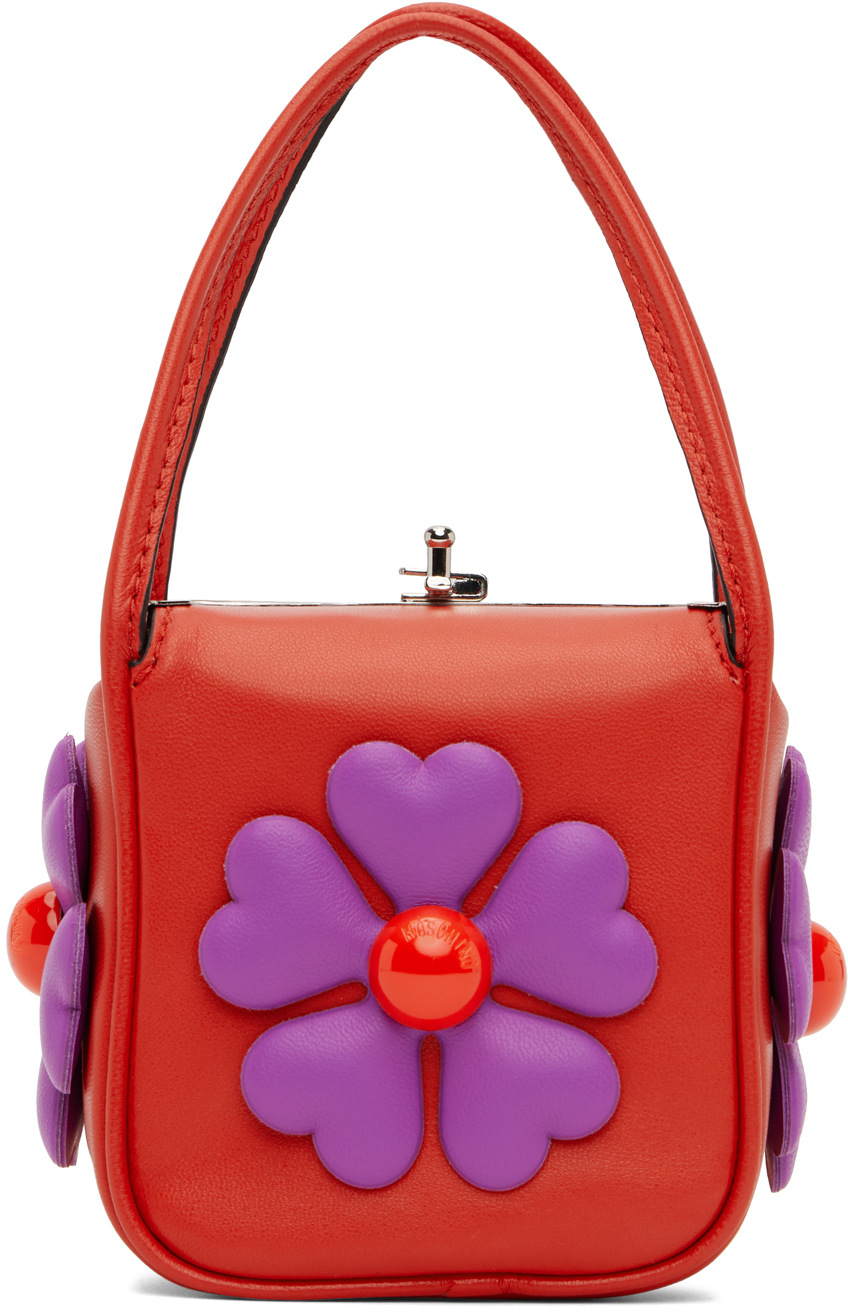 Moschino: Red Heart Flowers Bag | SSENSE
