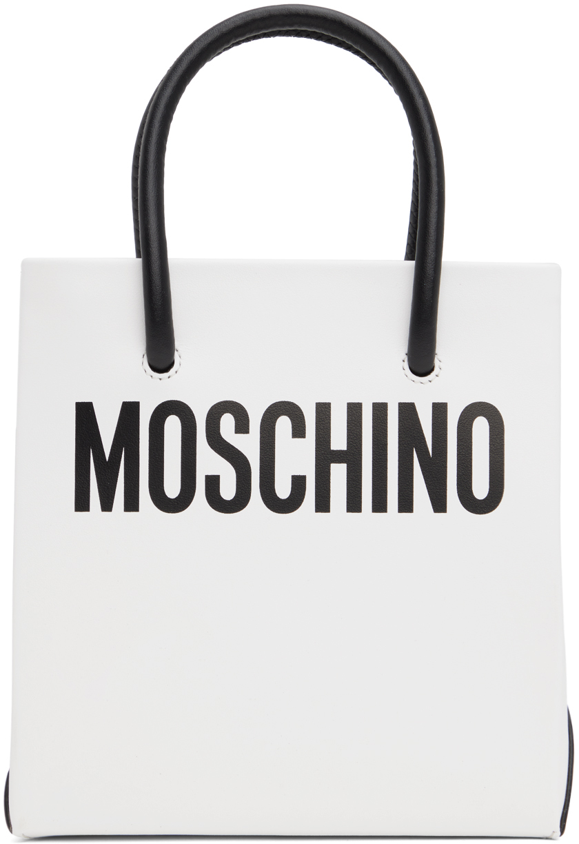 Moschino: White Mini Shopping Bag | SSENSE