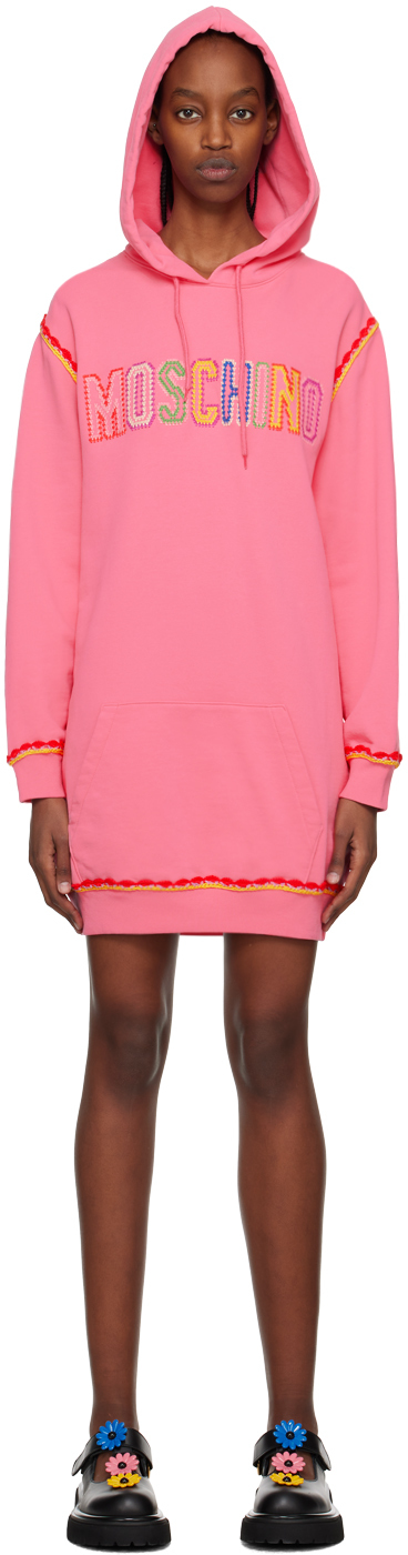 Moschino Pink Embroidered Minidress In A1205 Fantasy Print