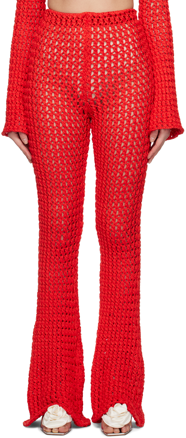 red lounge pants