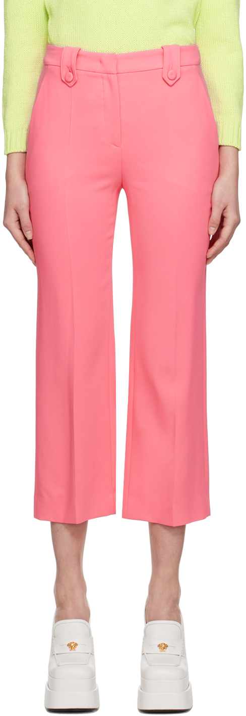 Moschino Pink Creased Trousers In A0205 Fucsia