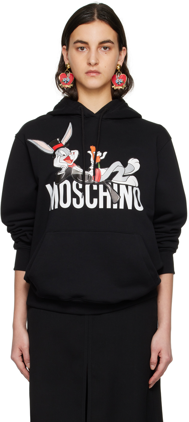 Moschino: Black Bugs Bunny Hoodie | SSENSE Canada
