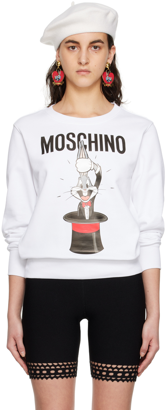 Moschino Bugs Bunny Print Sweatshirt In A1001 Fantasy Print