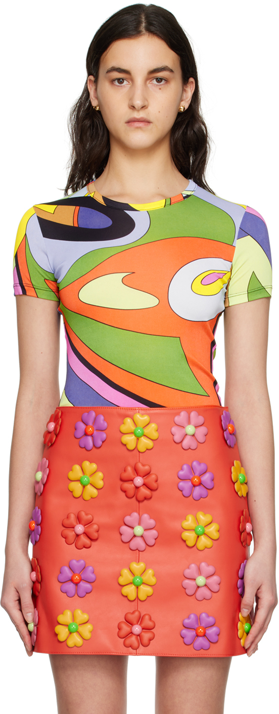 Moschino: Multicolor Abstract T-Shirt | SSENSE