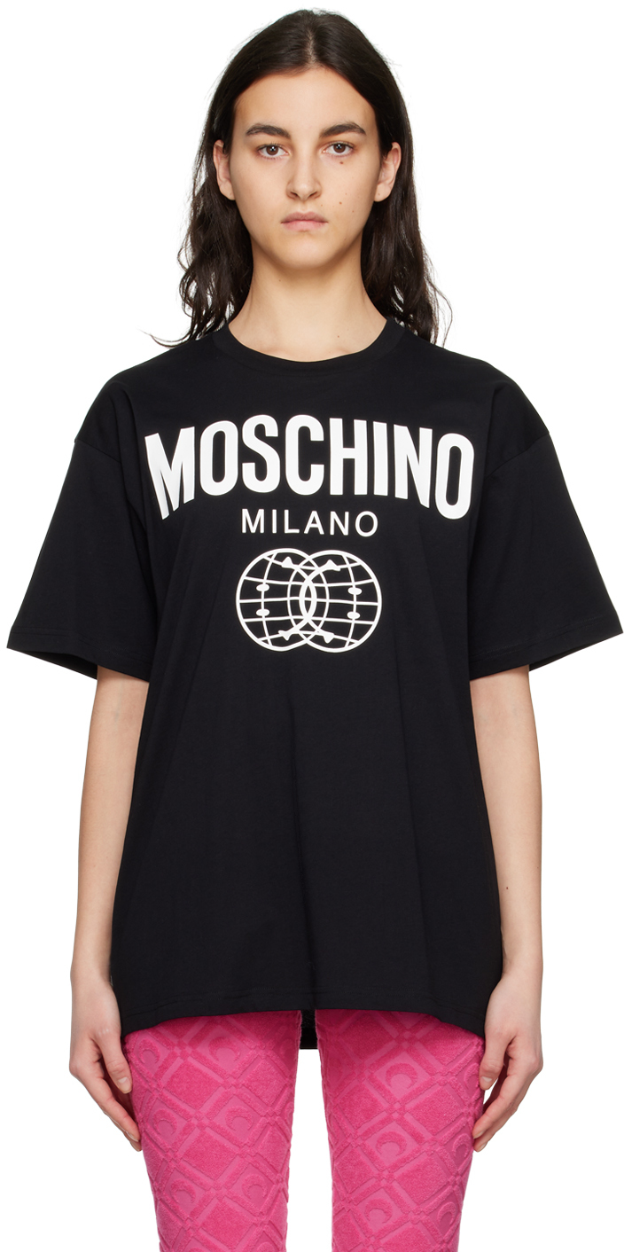 Moschino Black Printed T-shirt In A3555 Fantasy Print
