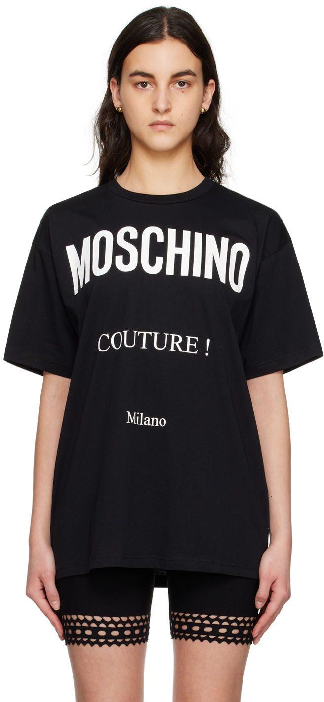 Moschino: Black Crewneck T-Shirt | SSENSE