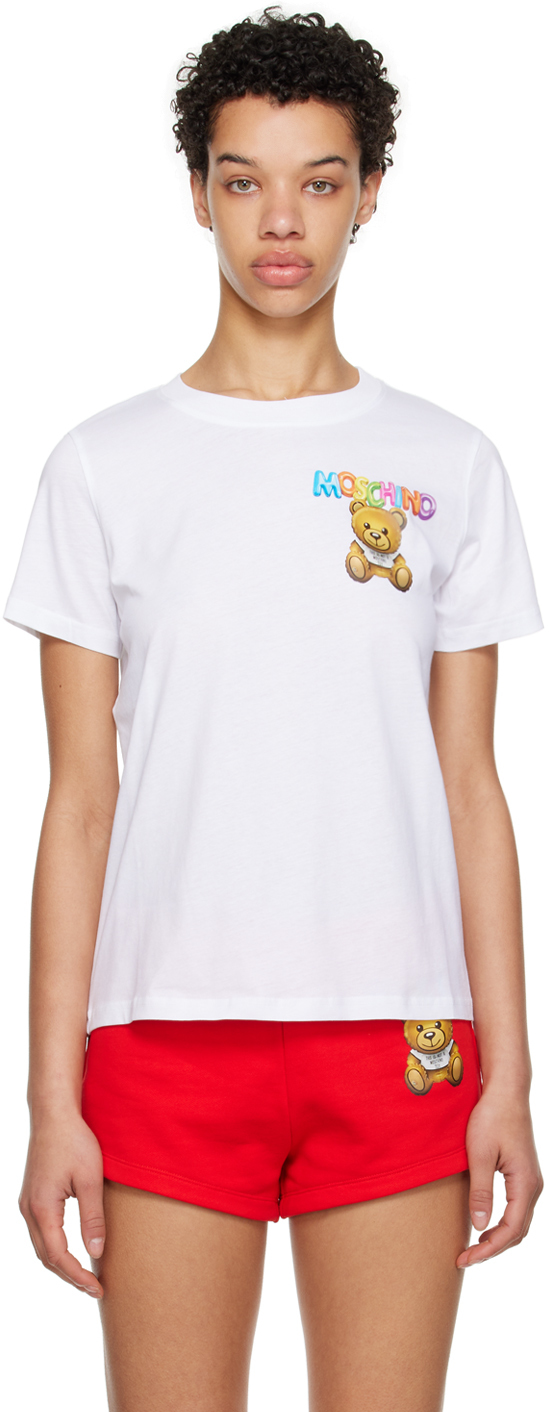 White Little Inflatable Teddy Bear T-Shirt