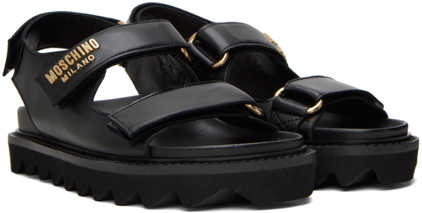 블랙 로고 플랫폼 샌들 MA16015G1GMF0000 MOSCHINO 페칭 FETCHING