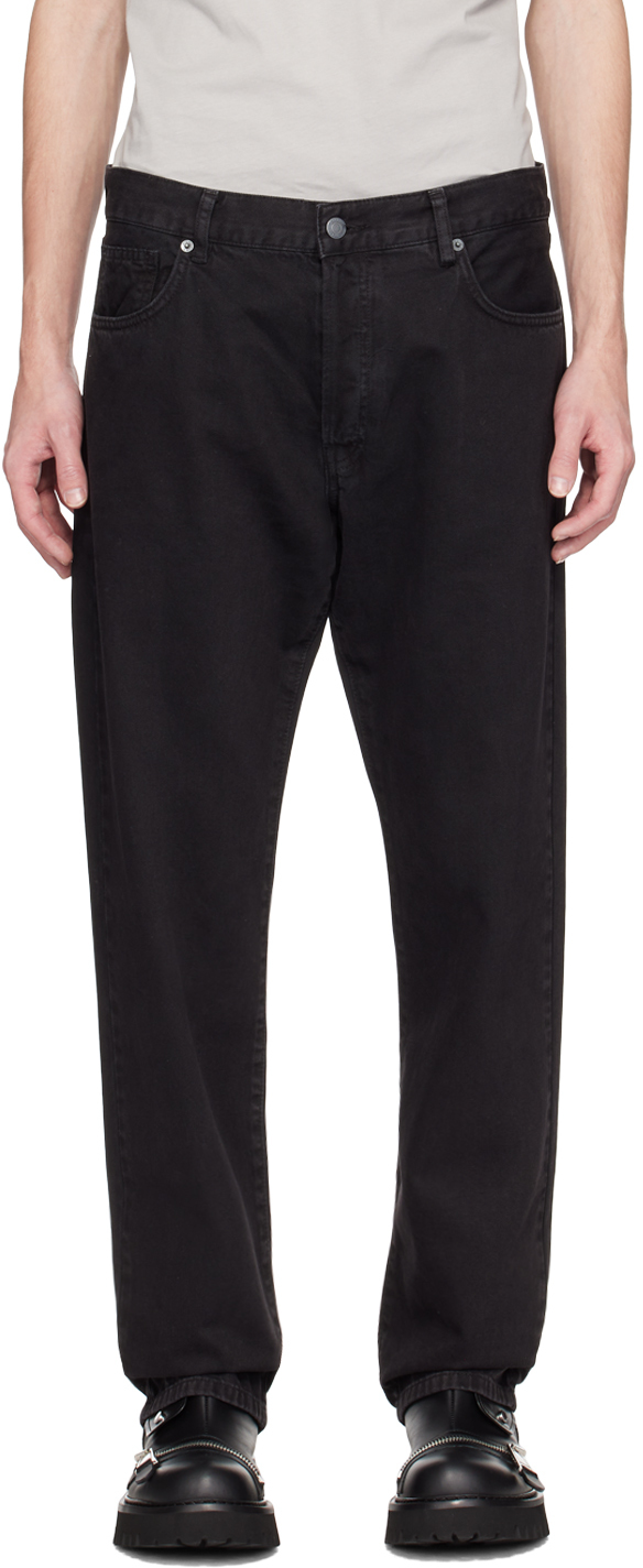 Moschino Black Patch Jeans In Negro