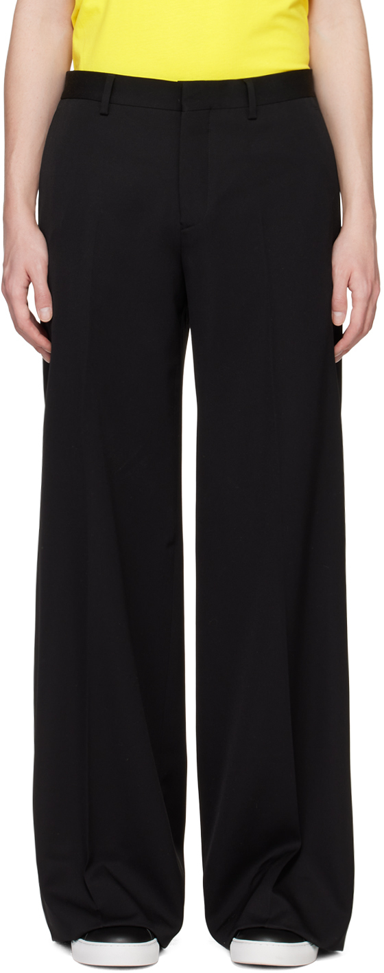 Moschino Black Wide-leg Trousers In A0555 Black