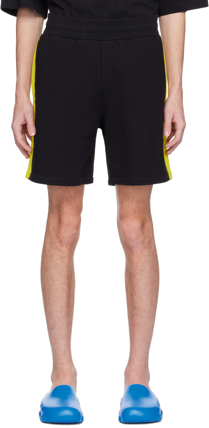 Moschino Black Paint Shorts In A3555 Fantasy Print