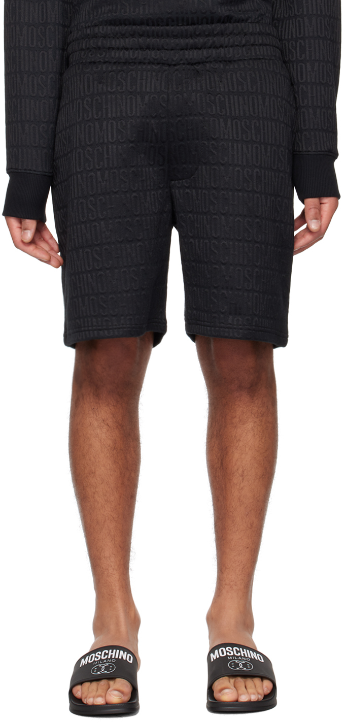 Moschino Black Jacquard Shorts In A0555 Black