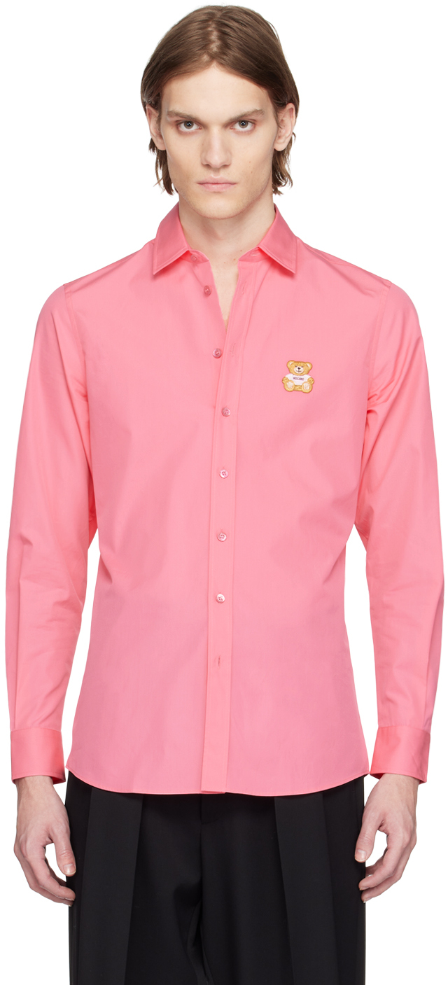 Moschino Pink Patch Shirt In A1205 Fantasy Print