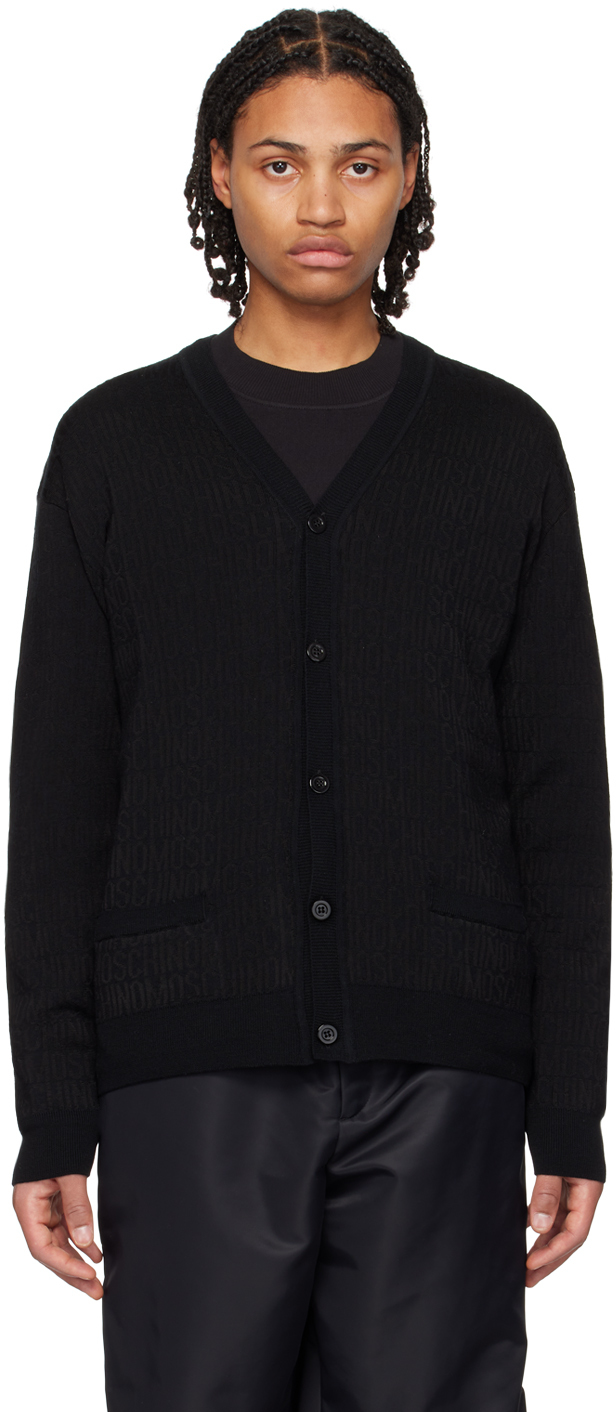 Black Jacquard Cardigan by Moschino on Sale