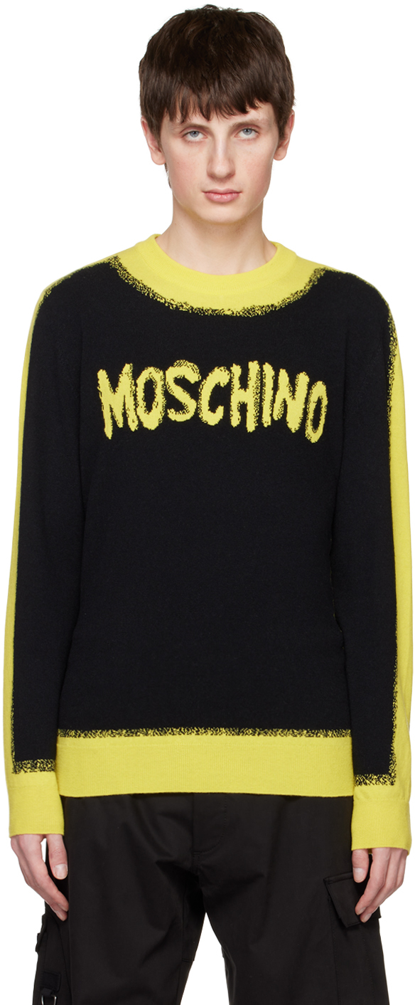 Moschino Black Paint Sweater In J1555 Fantasy Print