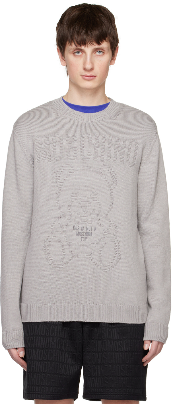 Moschino Gray 'this Is Not A  Toy' Sweater In V0486 Grey