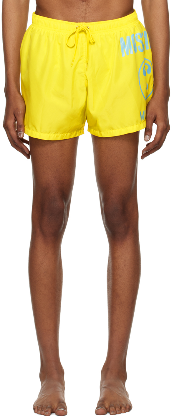 Yellow Double Question Mark Swim Shorts