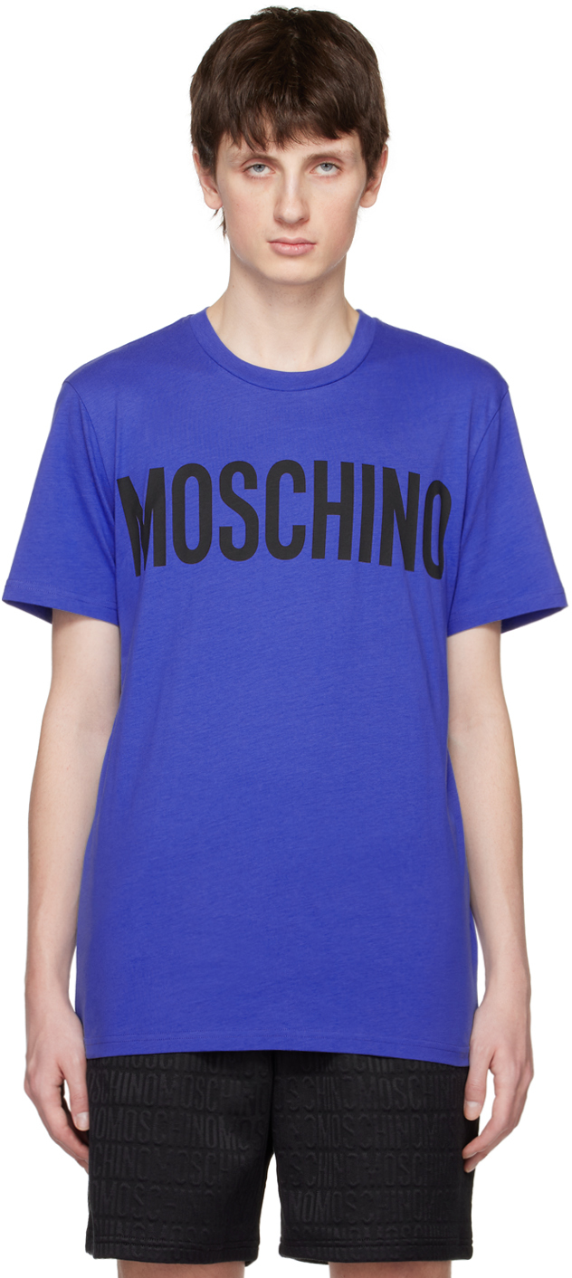 Moschino: Blue Crewneck T-Shirt | SSENSE