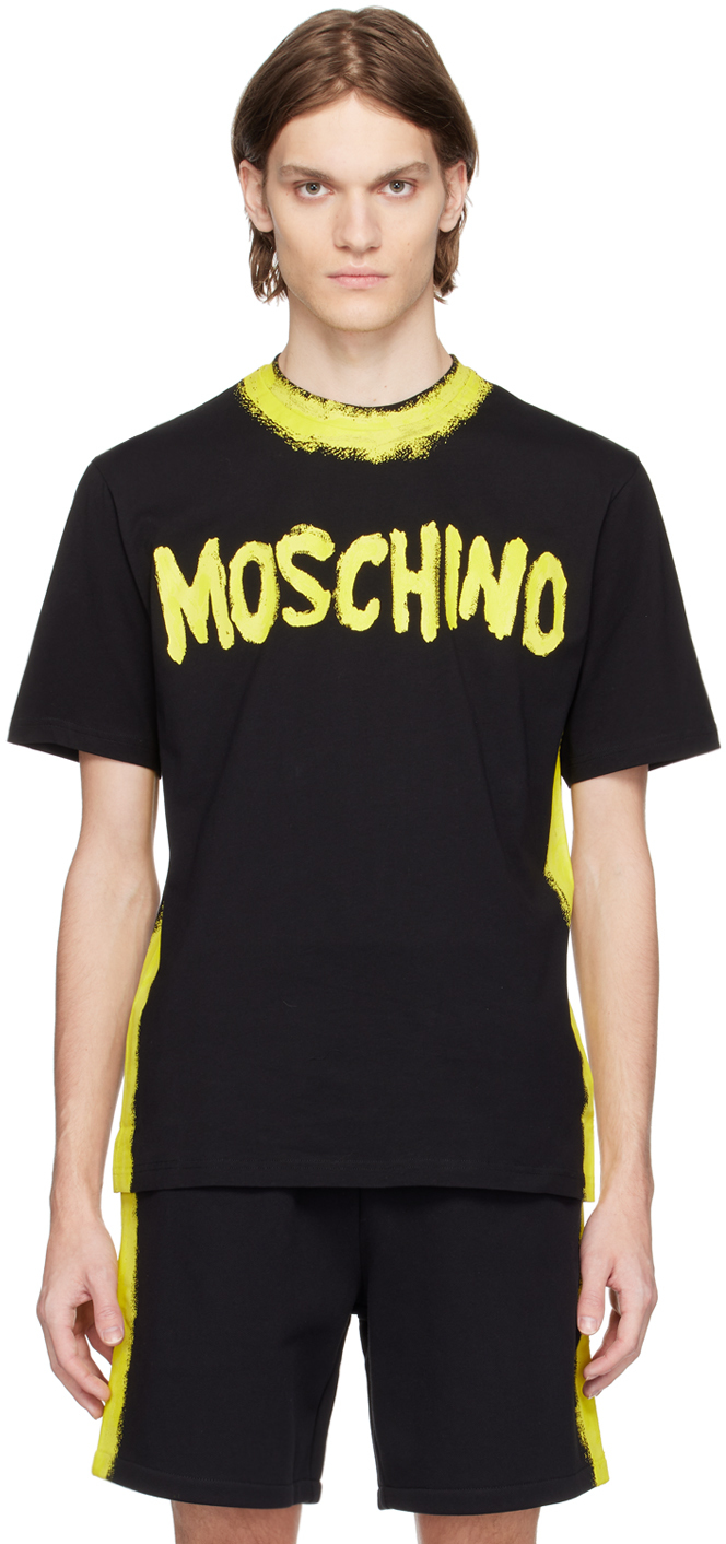 Moschino Black Maxi T-shirt In A3555 Fantasy Print