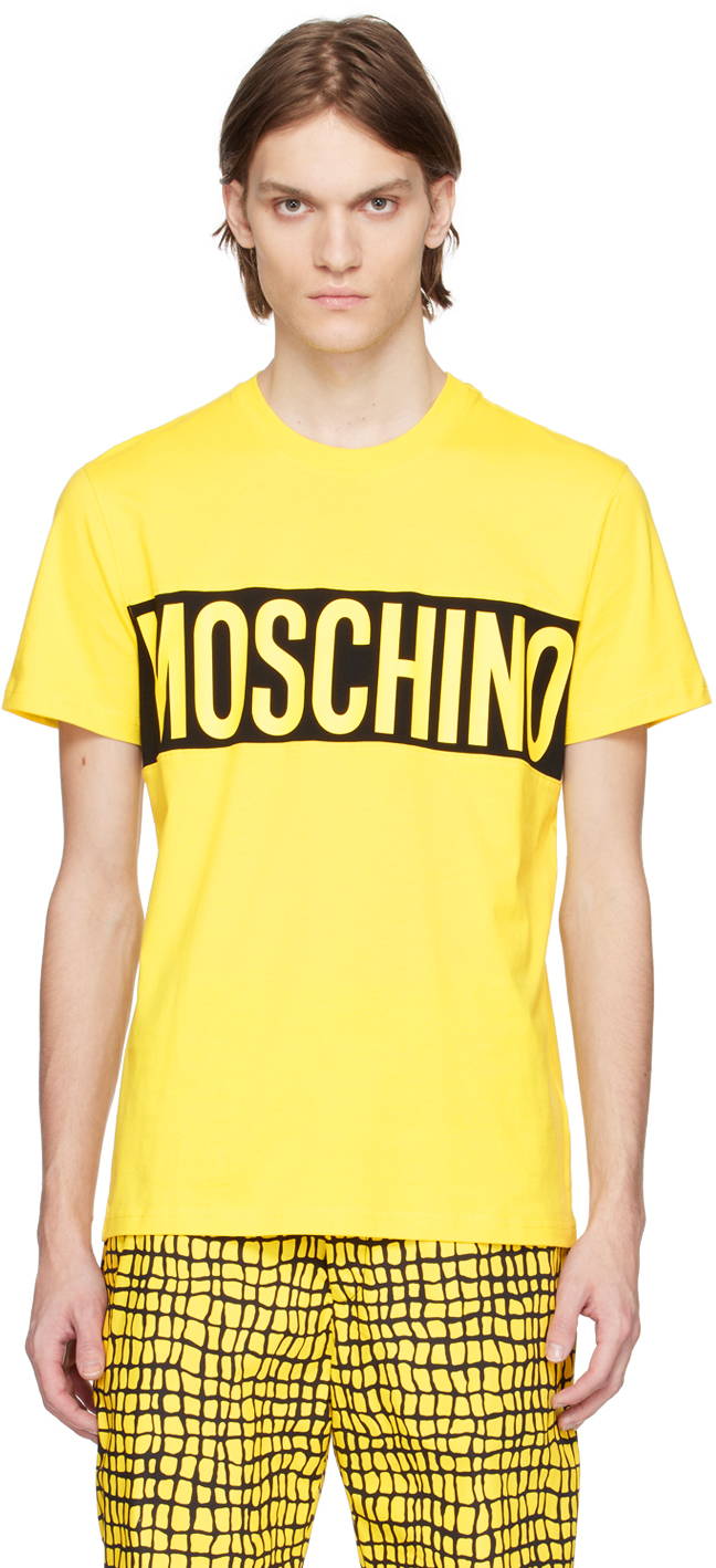 Moschino Yellow Printed T-shirt In A2032 Fantasy Print