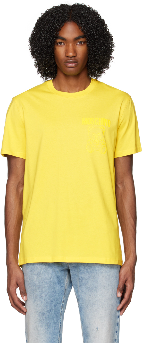 Moschino Yellow Printed T-shirt In V1032 Fantasy Print