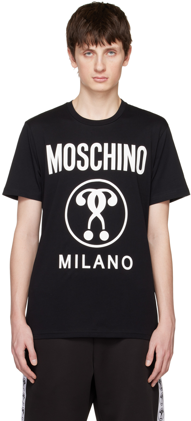 MOSCHINO BLACK DOUBLE QUESTION MARK T-SHIRT