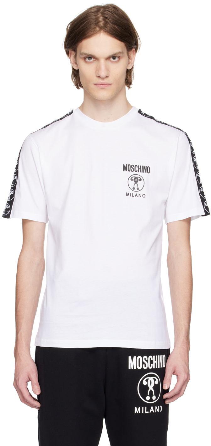 Moschino: White Jacquard T-Shirt | SSENSE