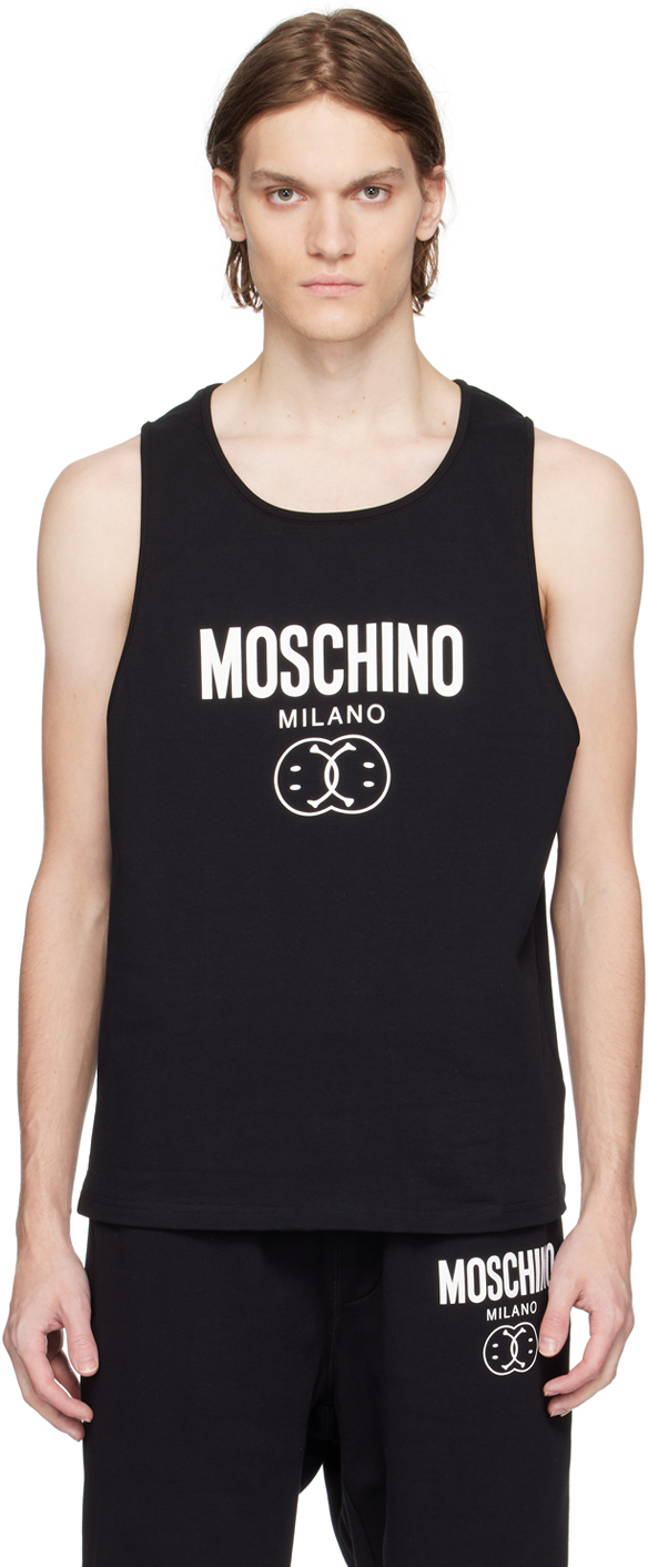 Moschino Logo-print Tank Top In Black