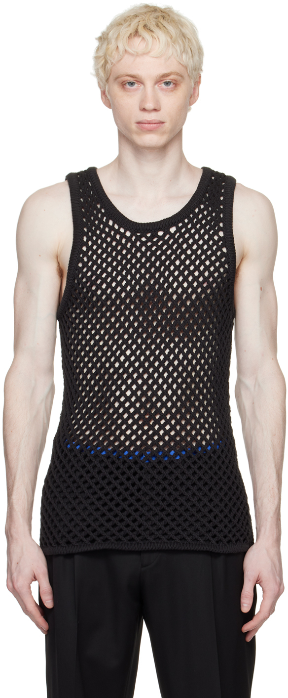 Moschino Black Scoop Neck Tank Top In A0555 Black