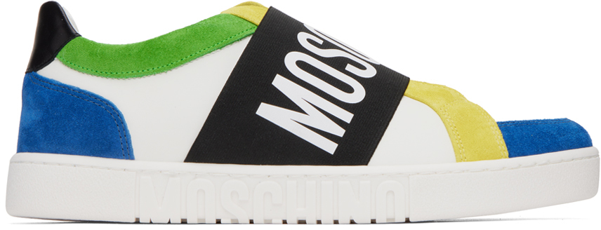 Moschino Multicolor Slip-on Sneakers In 10a Fantasy Color