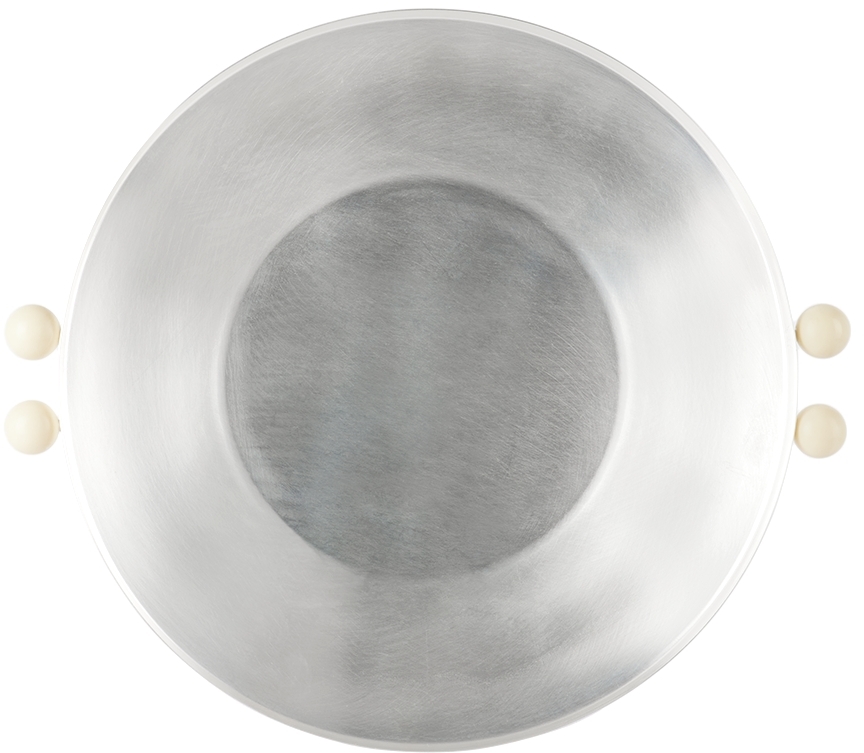 Natalia Criado Ssense Exclusive Silver Stone Bowl Tray In Silver With White St