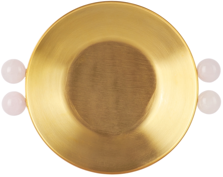 Natalia Criado Ssense Exclusive Gold Quartz Bowl Tray In Gold And Rose Quartz