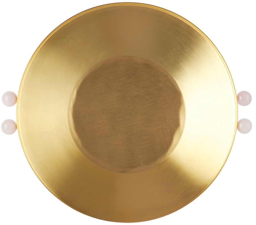 Natalia Criado Ssense Exclusive Gold Quartz Bowl Tray In Gold And Rose Quartz