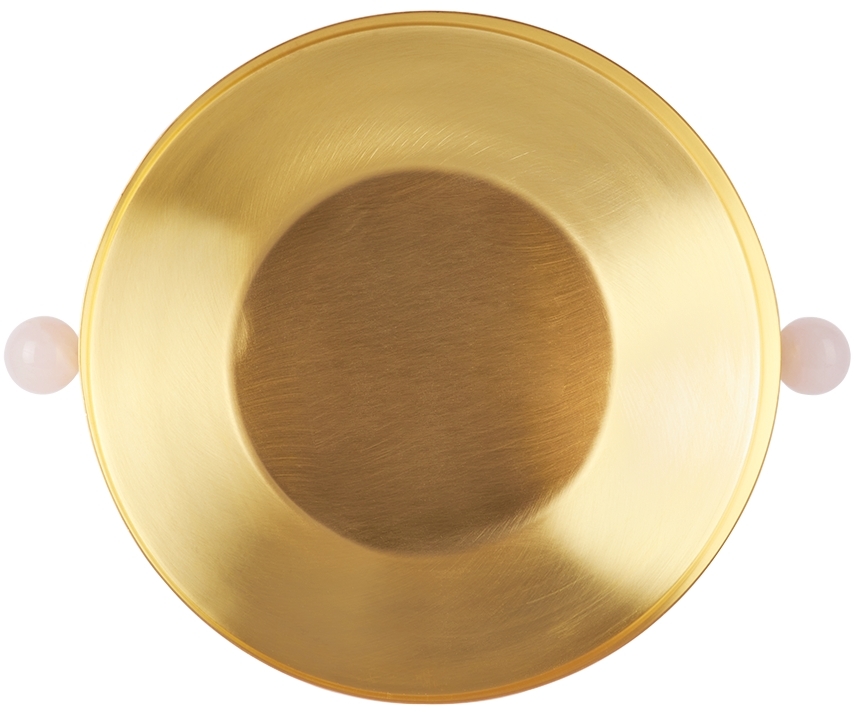 Natalia Criado Ssense Exclusive Gold Fruit Bowl In Gold And Rose Quartz