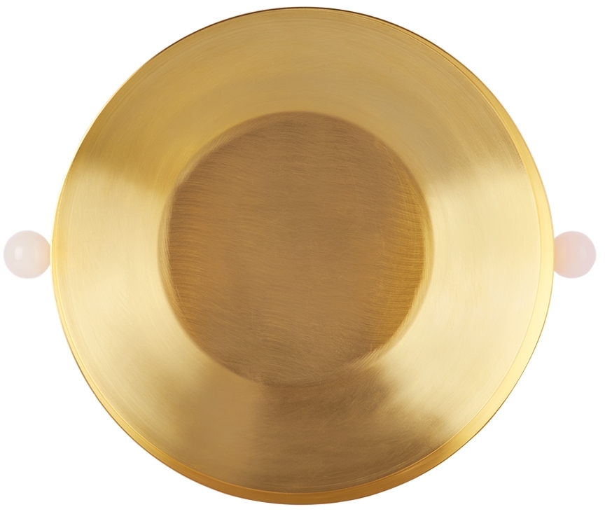 Natalia Criado Ssense Exclusive Gold Fruit Bowl In Gold And Rose Quartz