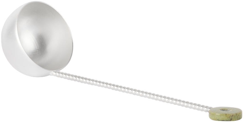 Natalia Criado Silver Unakite Ladle In Silver & Unakite Sto