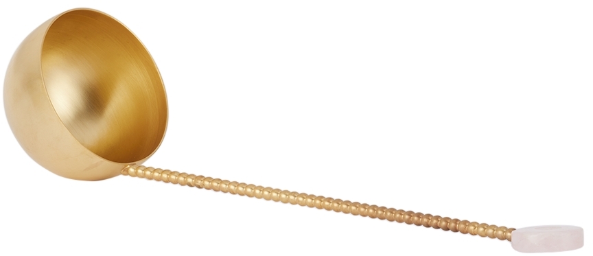 Natalia Criado Gold Quartz Ladle In Gold & Rose Quartz