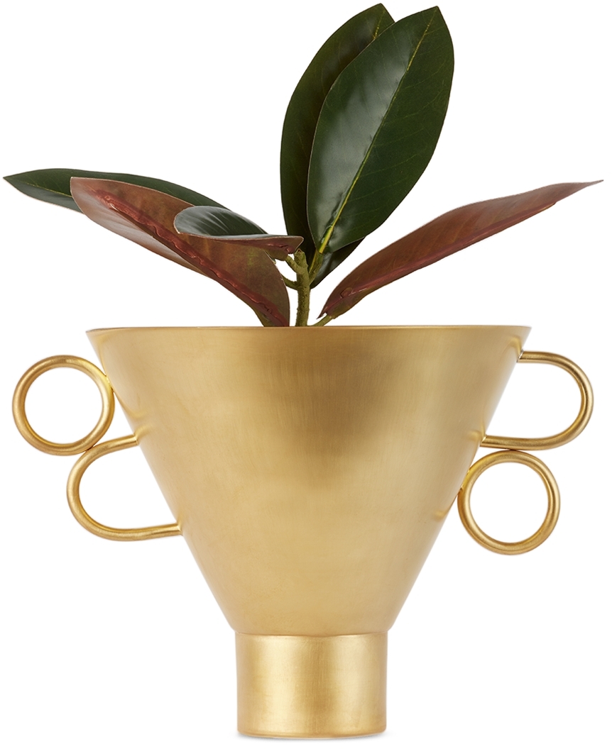 Natalia Criado Gold Sculptural Vase