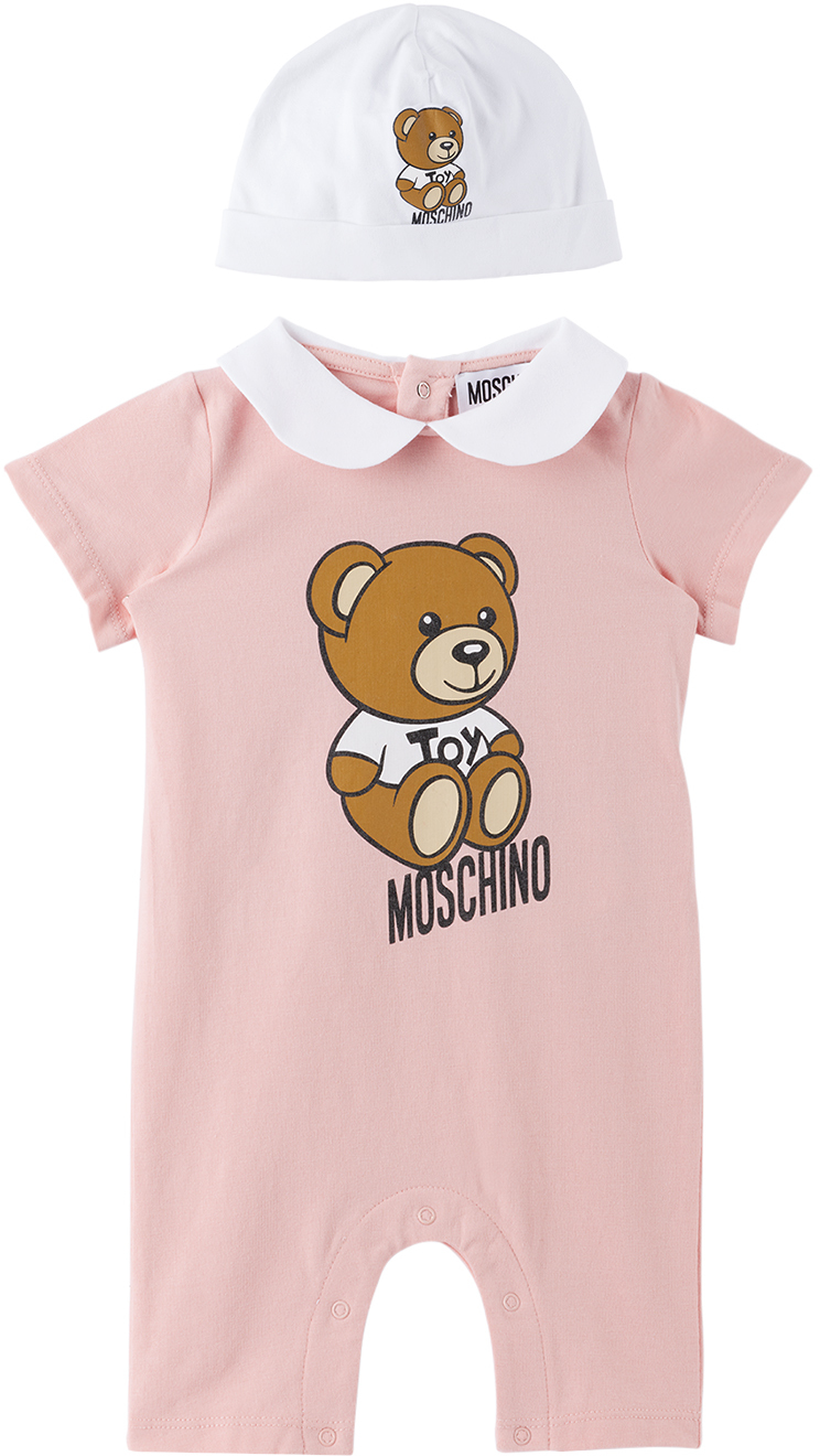 Baby Pink Jumpsuit & Beanie Set by Moschino SSENSE